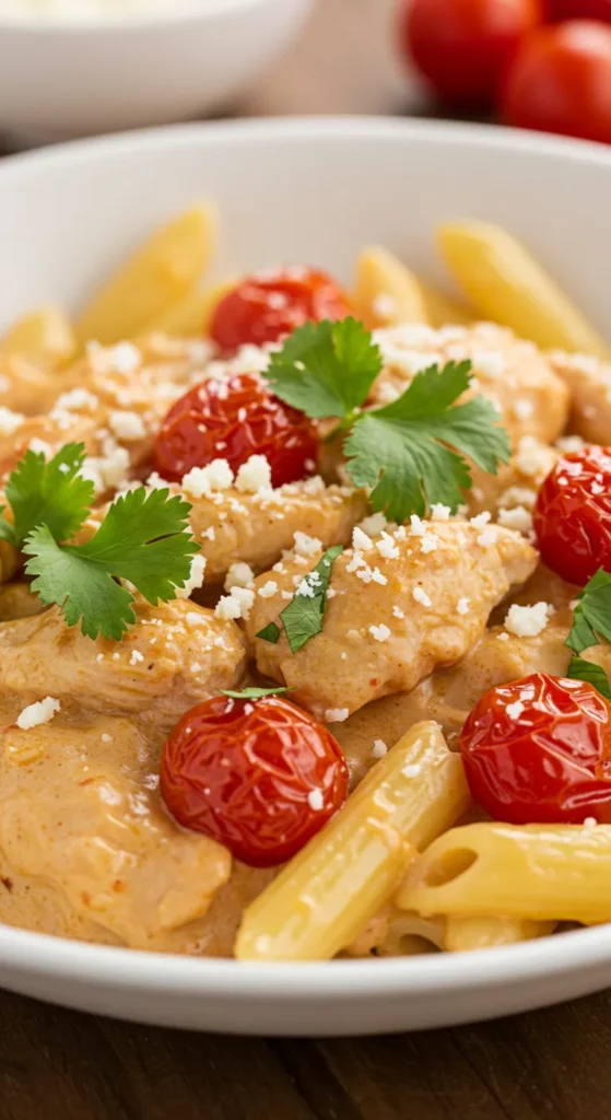 Southwest Chicken Alfredo with Fire-Roasted Tomatoes
