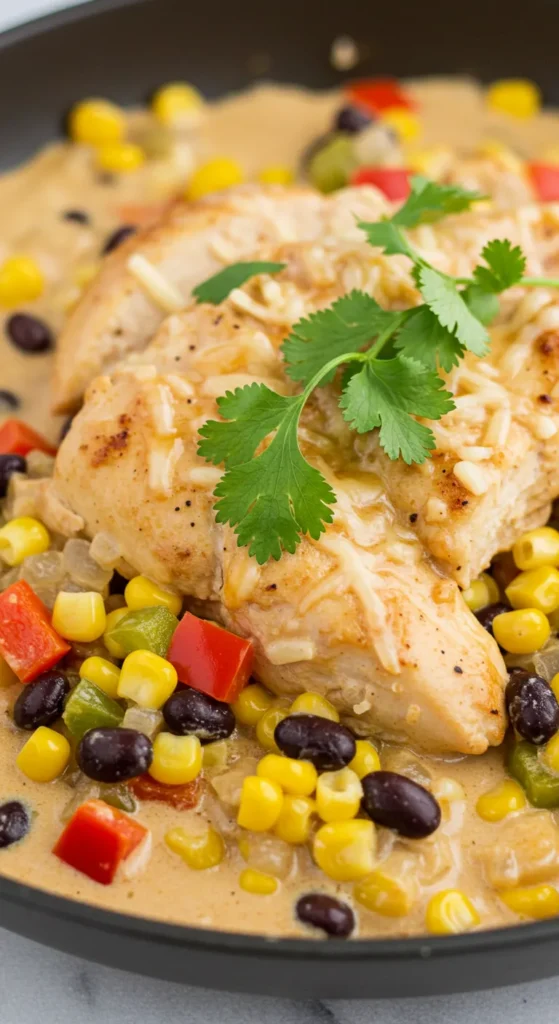 Southwest Chicken Alfredo with Roasted Poblanos