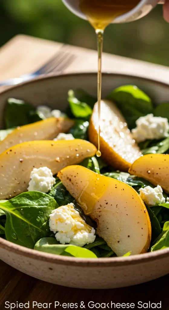 Spiced Pear and Goat Cheese Salad