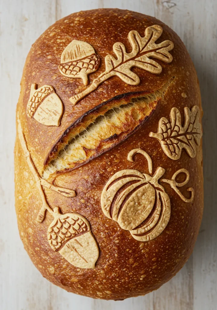 Stamped Acorn and Pumpkin Design Crust