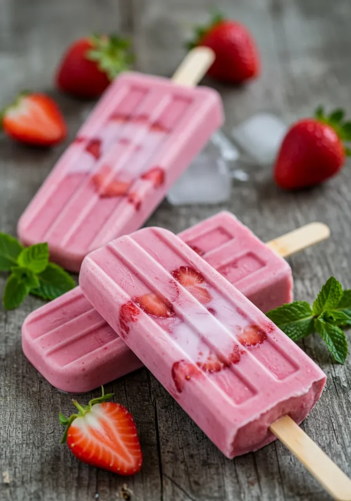 Strawberry Yogurt Popsicles Recipe