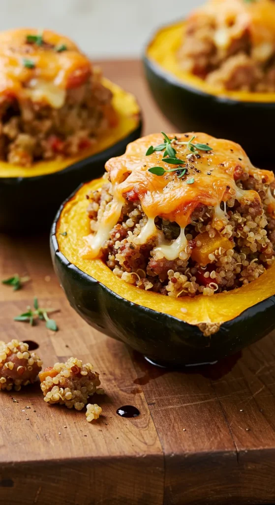 Stuffed Acorn Squash with Quinoa and Sausage