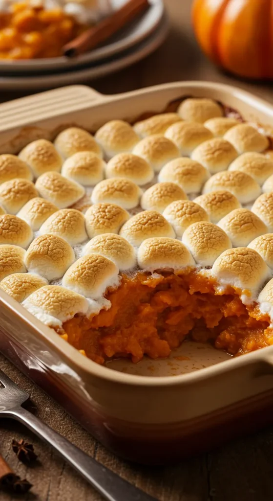 Sweet Potato Casserole with Marshmallow Topping