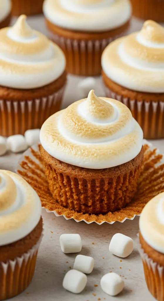 Sweet Potato Cupcakes with Marshmallow Frosting