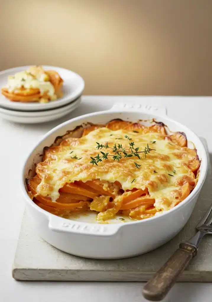 Sweet Potato Gratin with Gruyère and Thyme