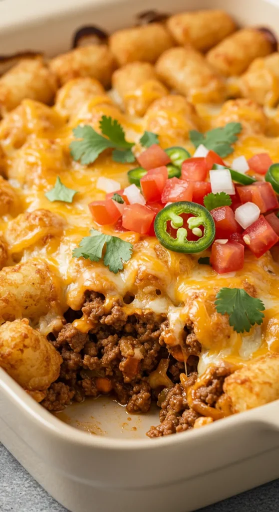 Tex-Mex Taco Tater Tot Casserole
