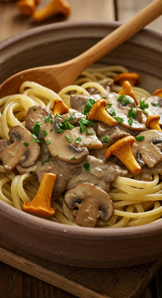 Wild Mushroom Stroganoff Pasta