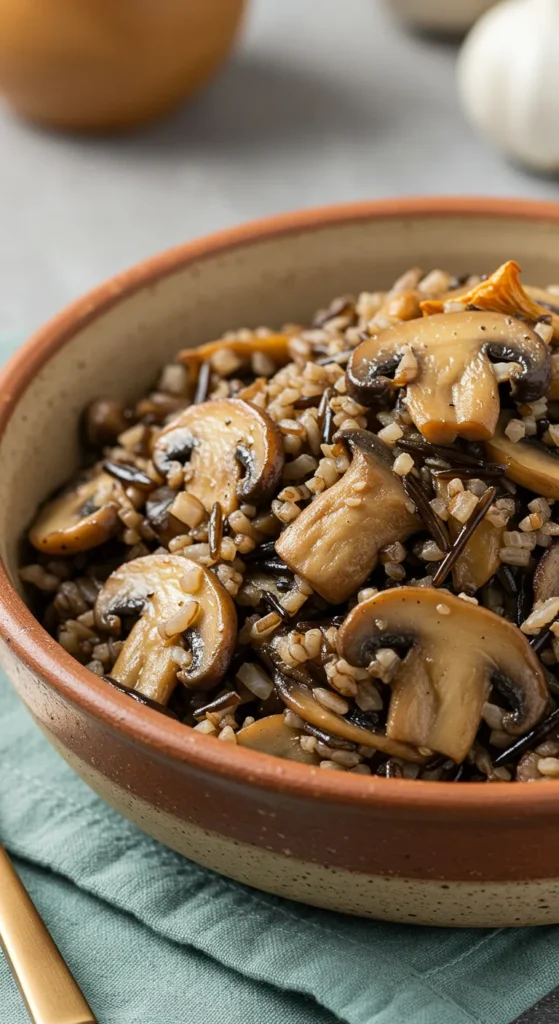 Wild Rice Pilaf with Mushrooms