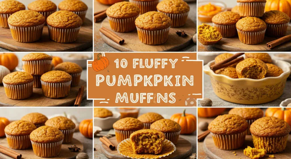 10 Fluffy Pumpkin Muffins