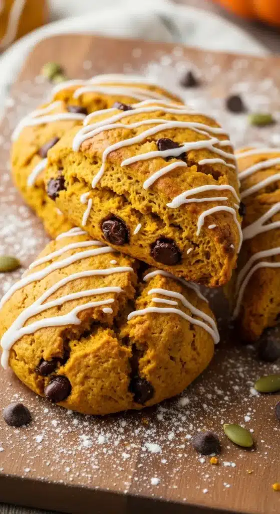 Gluten-Free Pumpkin Scones with Cinnamon Glaze