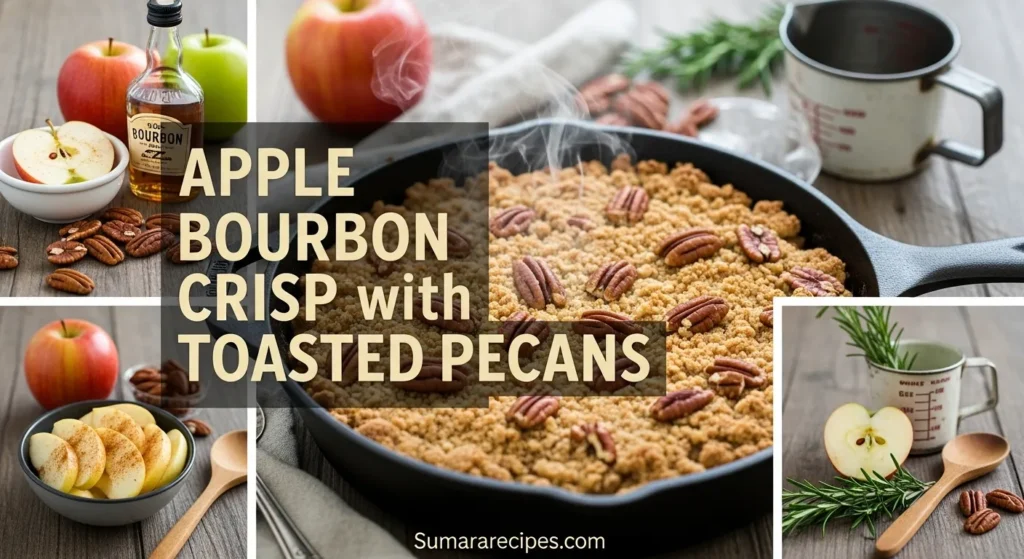 Apple Bourbon Crisp with Toasted Pecans