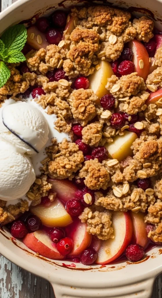 Apple Cranberry Crisp with a Tart and Sweet Balance