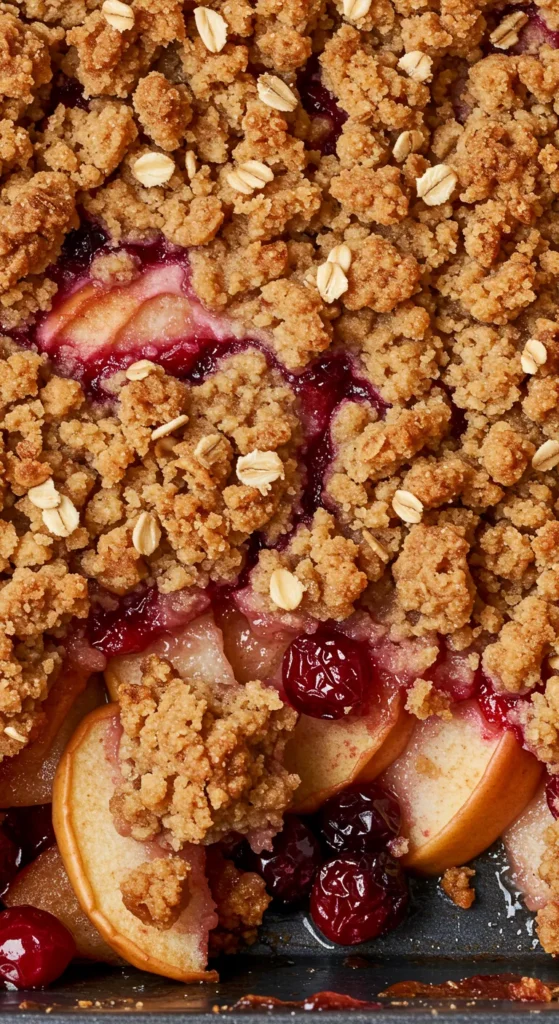 Apple Crisp with Cranberry Swirl