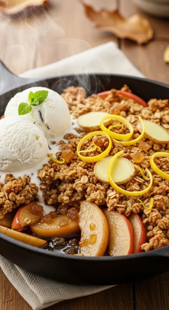 Apple Crisp with Fresh Ginger and Lemon Zest