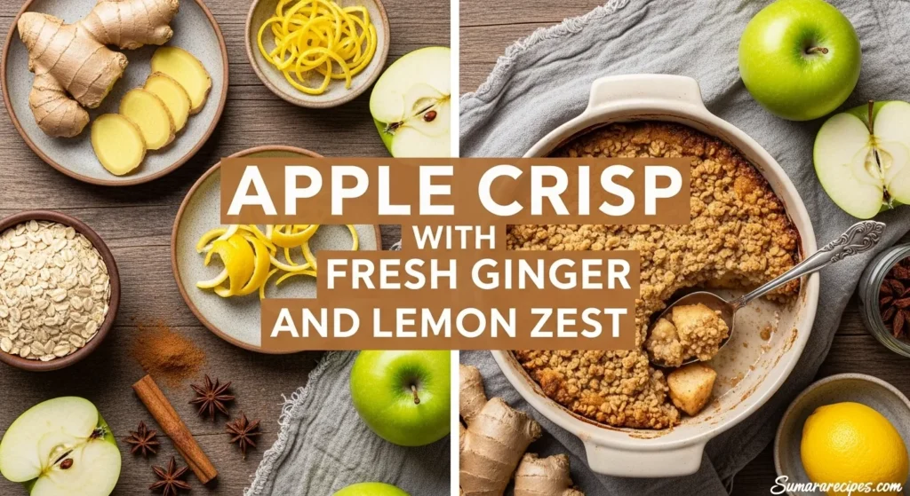 Apple Crisp with Fresh Ginger and Lemon Zest