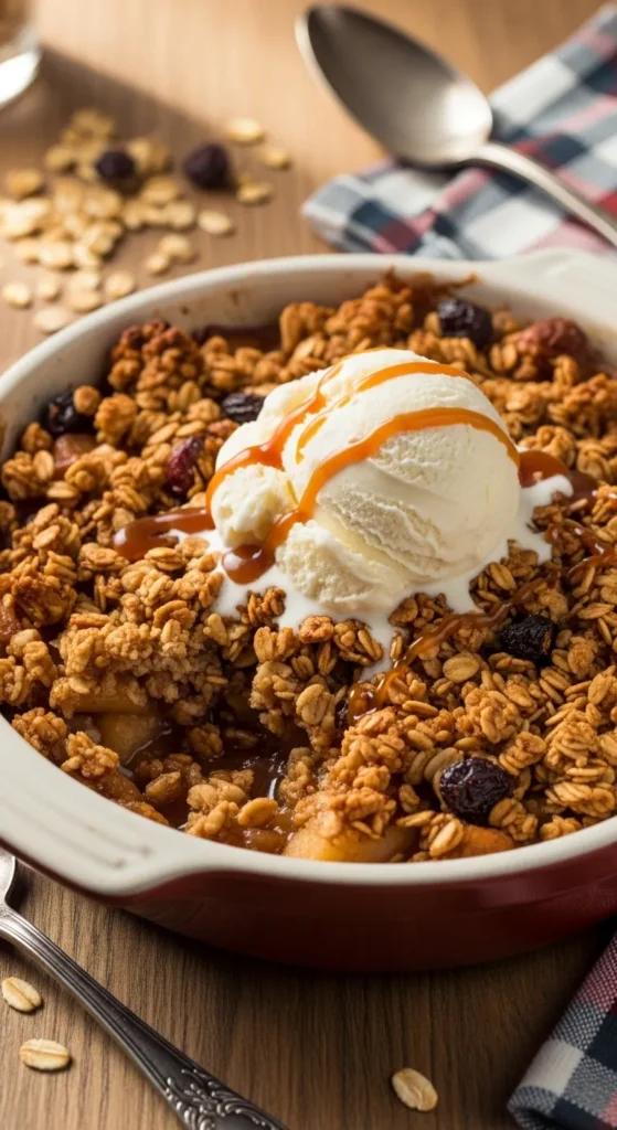 Apple Crisp with Granola Topping for Extra Crunch