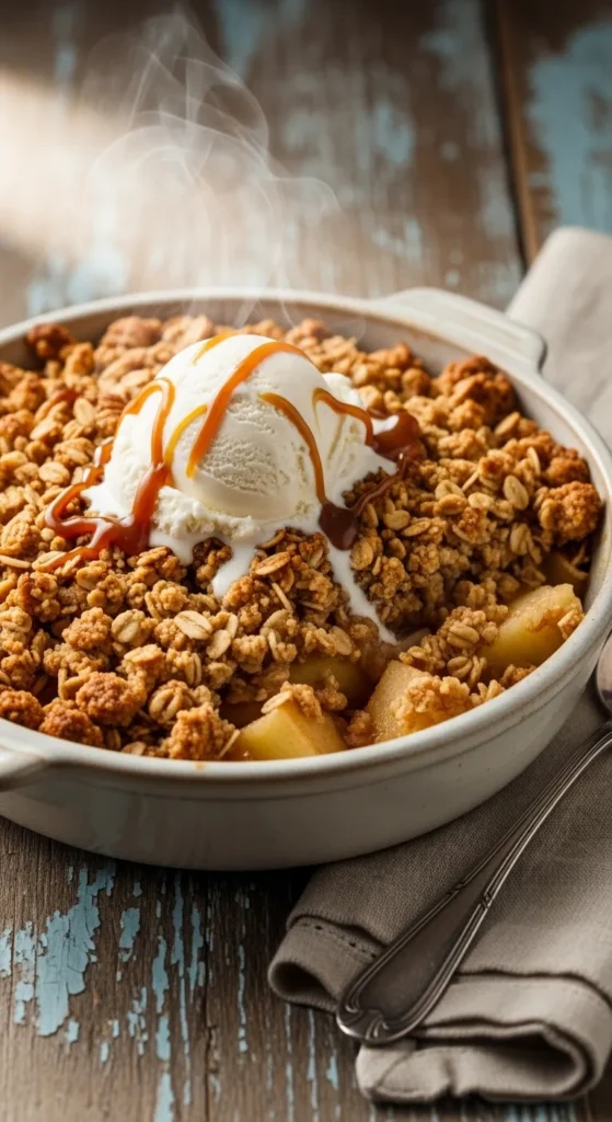 Apple Crisp with Oatmeal Crumble Topping