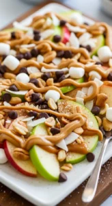Apple “Nachos” with Peanut Butter Drizzle