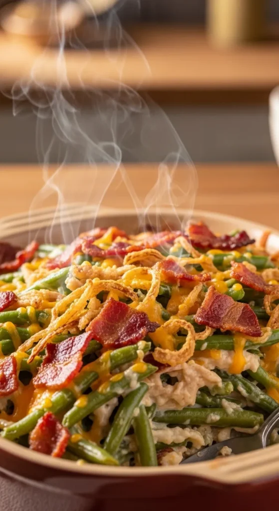 Bacon-Loaded Green Bean Casserole