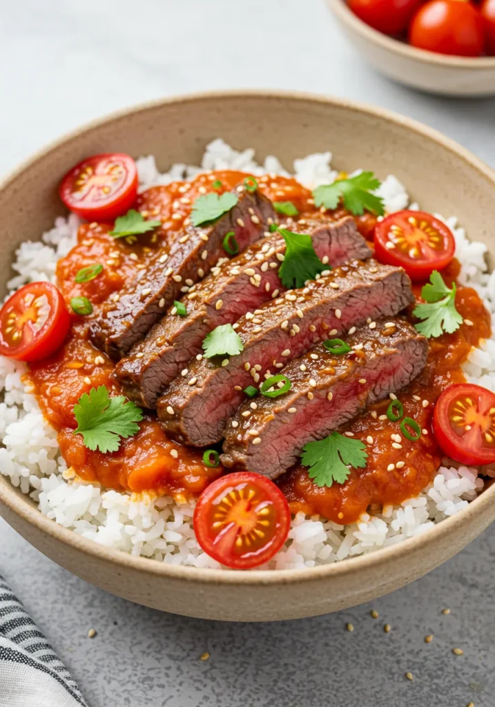 Beef and Tomato Rice Bowl Recipe