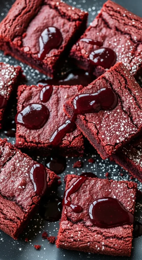 Bloody Red Velvet Fudgy Brownies