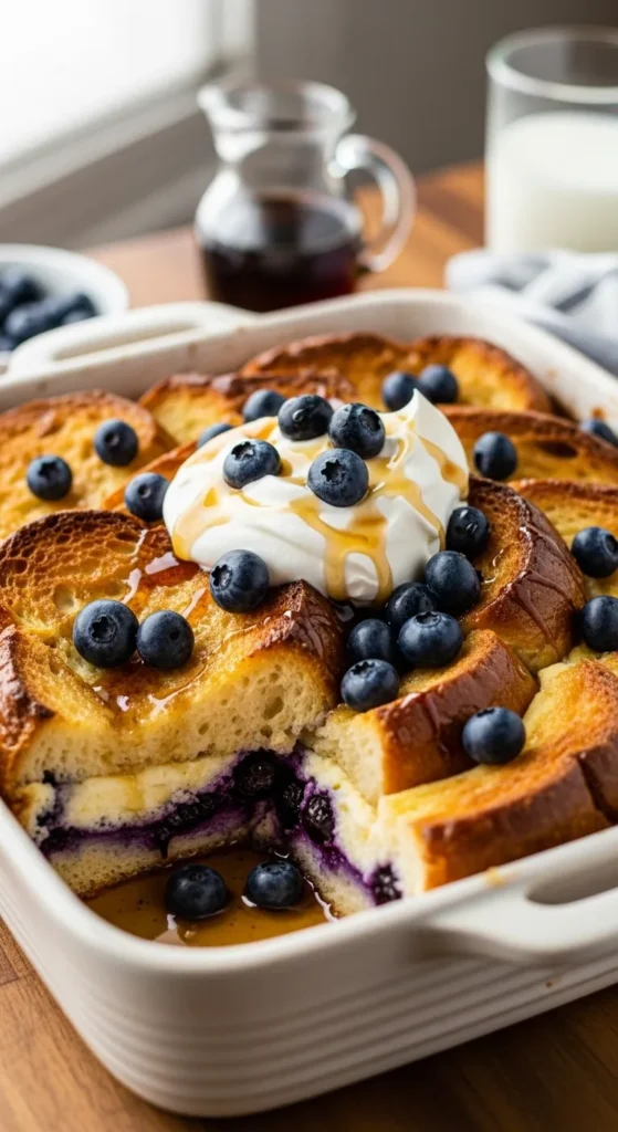 . Blueberry Cheesecake French Toast Casserole