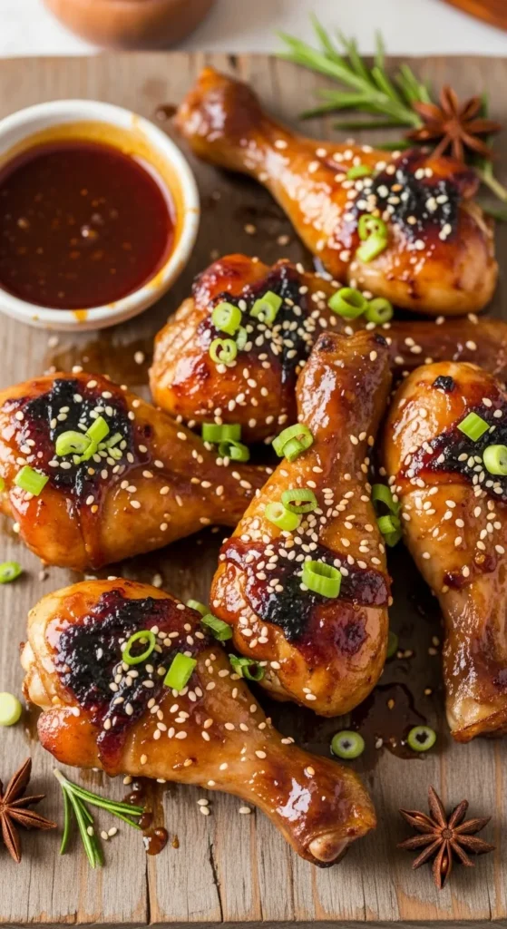 Bourbon Chicken Drumsticks Glazed to Perfection