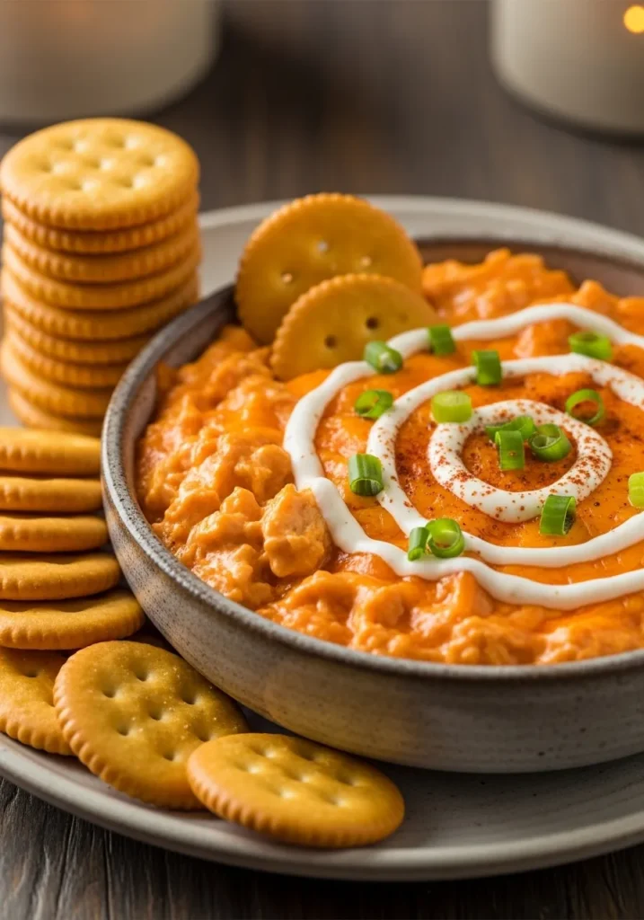 Buffalo Chicken Dip with Crackers