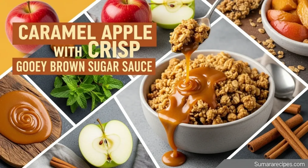 Caramel Apple Crisp with Gooey Brown Sugar Sauce