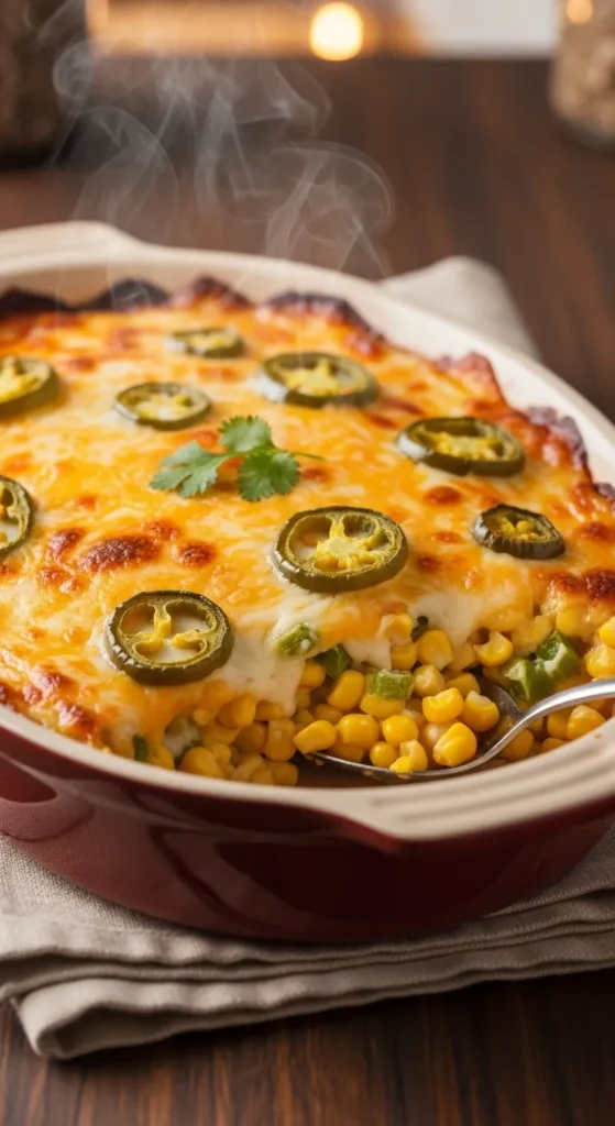 Cheesy Corn & Jalapeño Casserole