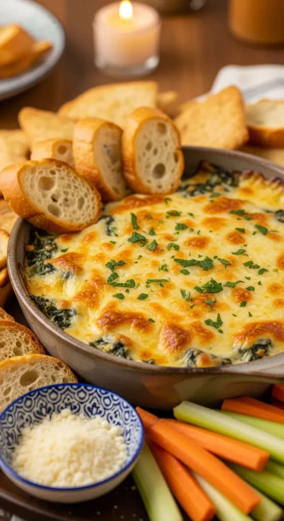 Cheesy Spinach Artichoke Dip