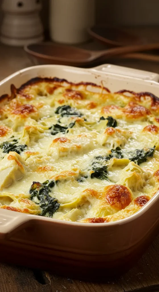 Cheesy Spinach and Artichoke Casserole