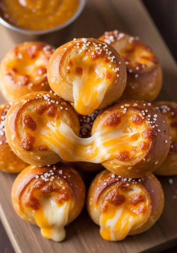 Cheesy Stuffed Pretzel Bites