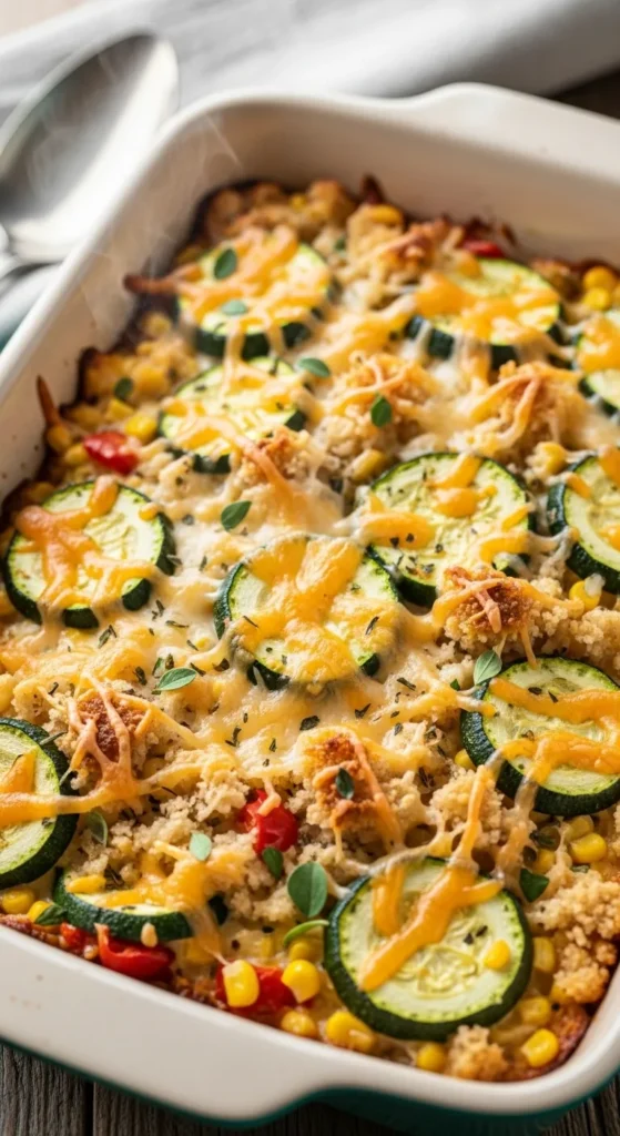Cheesy Zucchini and Corn Casserole