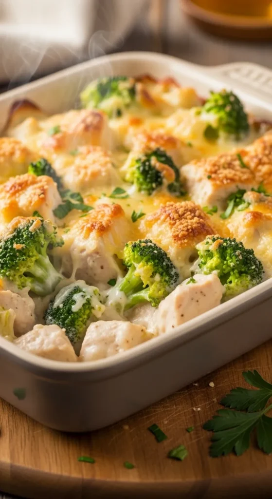 Chicken & Broccoli Alfredo Casserole
