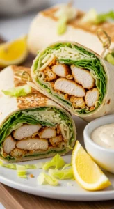  Chicken Caesar Wraps with a Crunchy Kick