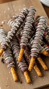 Chocolate-Dipped Pretzel Sticks
