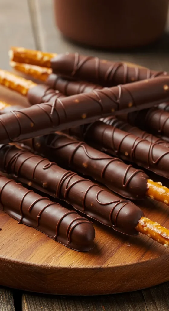 Chocolate-Dipped Pretzel Sticks