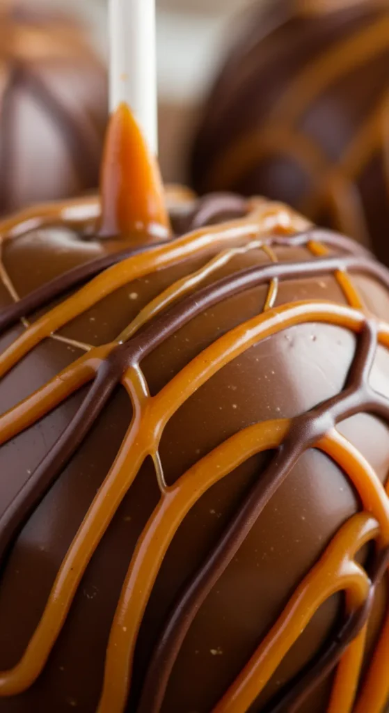 Chocolate-Drizzled Caramel Apples