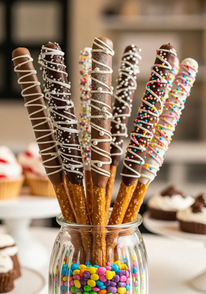 Chocolate Pretzel Wands