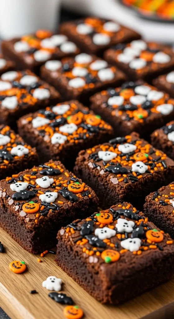 Classic Fudgy Brownies with Halloween Sprinkles