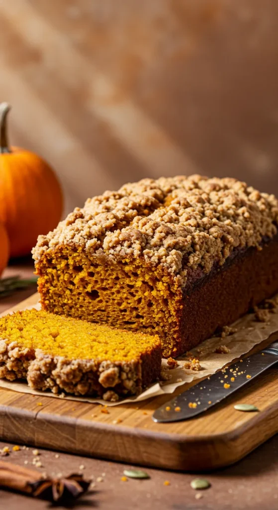 Classic Pumpkin Bread with a Buttery Crumble