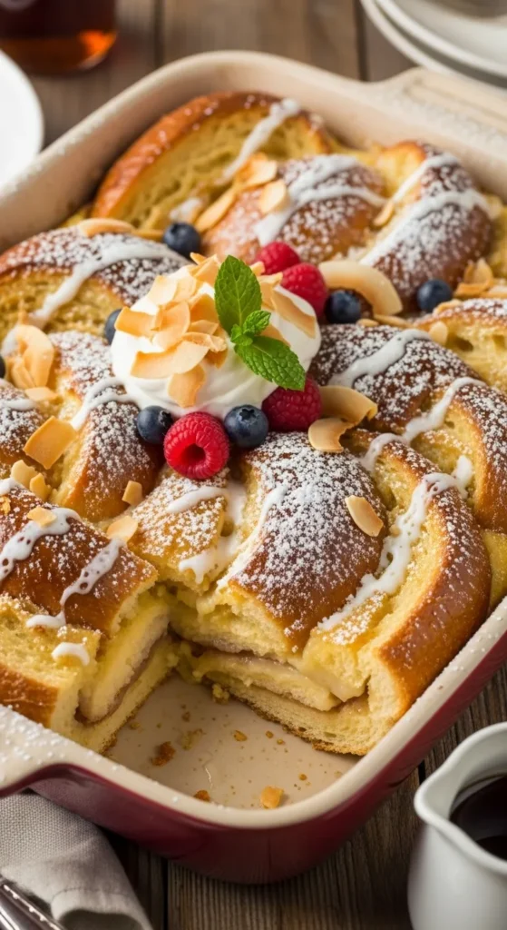 Coconut Cream Pie French Toast Casserole