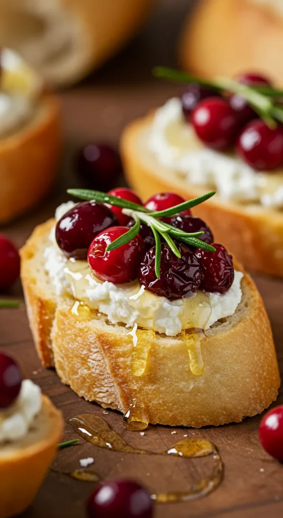 Cranberry Goat Cheese Crostini
