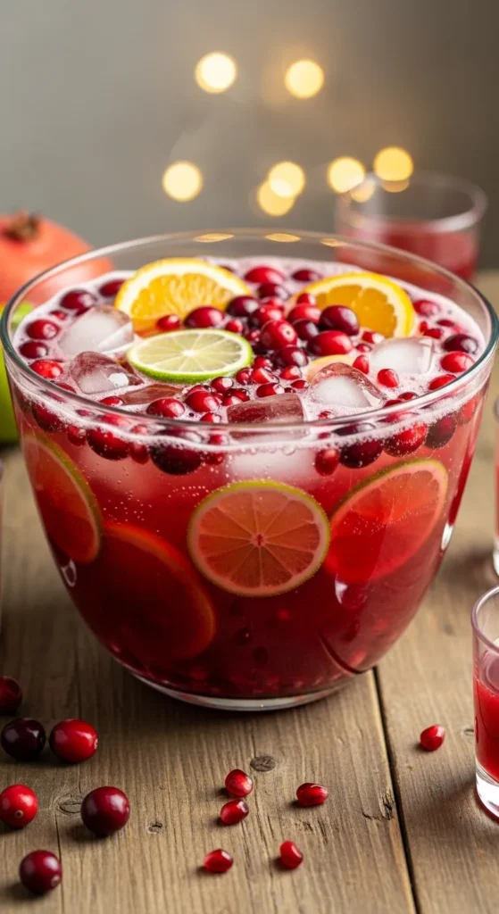 Cranberry Pomegranate Prosecco Punch