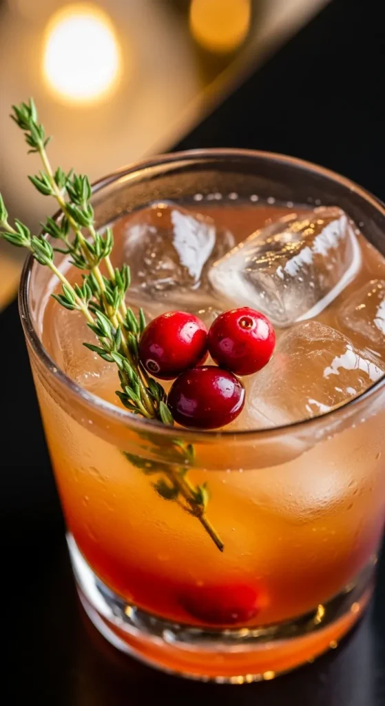 Cranberry Thyme Bourbon Smash