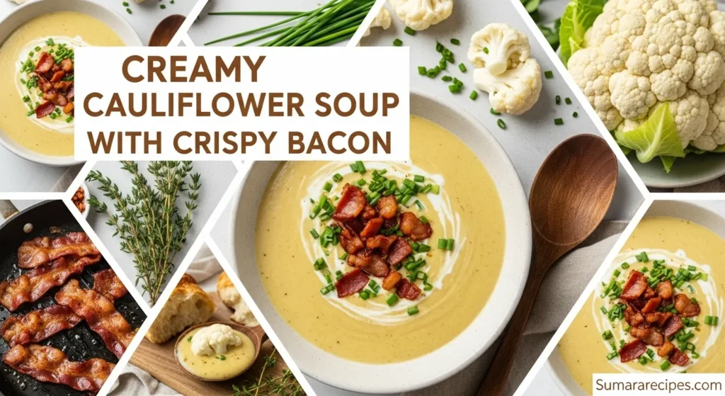Creamy Cauliflower Soup with Crispy Bacon