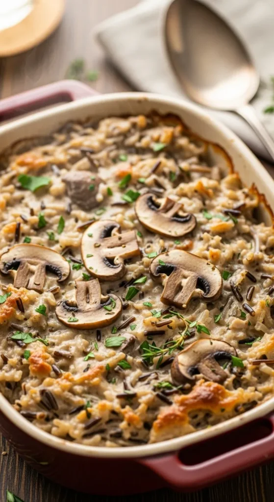 Creamy Mushroom & Wild Rice Casserole