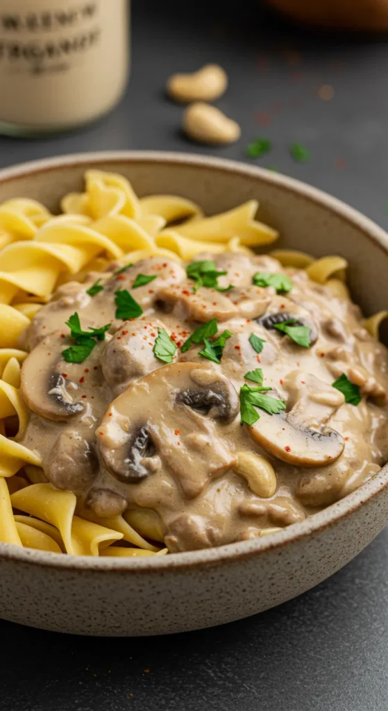 Creamy Vegan Mushroom Stroganoff