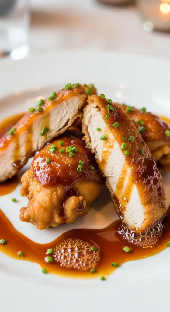 Crispy Bourbon Chicken with a Caramelized Glaze